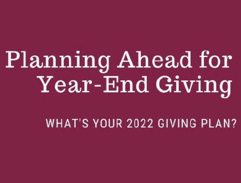 Planning Ahead for Year-End Giving
