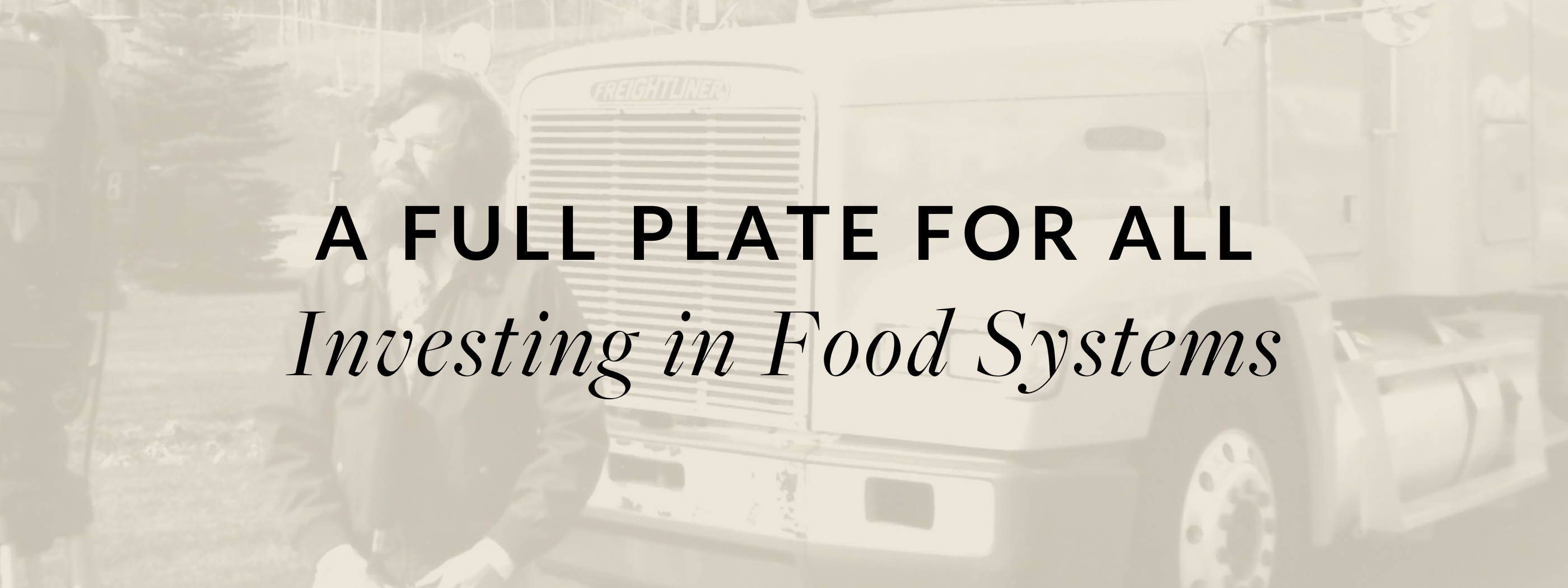 Investing in food systems